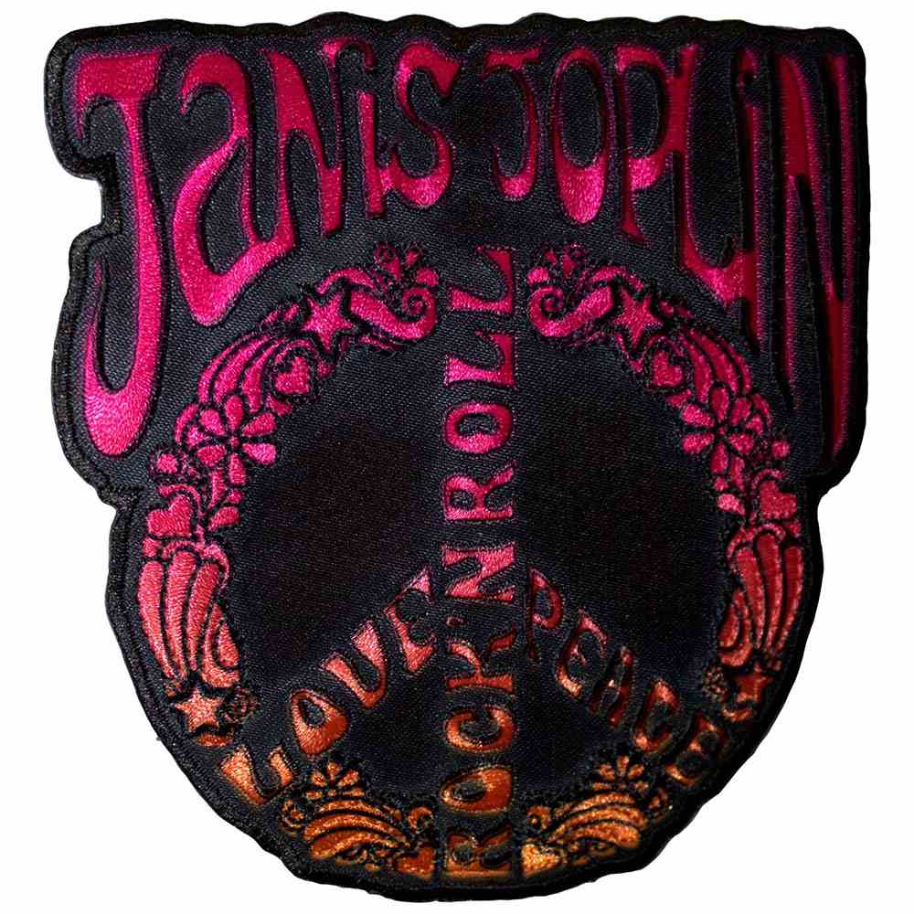 Janis Joplin - Peace Sign Patch - Black